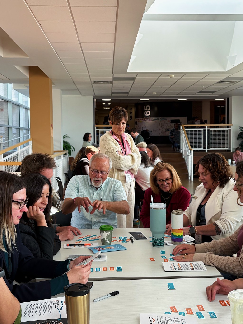 Participants ranking value cards at the Civic Canopy Summit