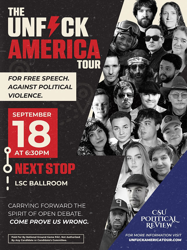 CSU Political Review event poster, Fall 2025
